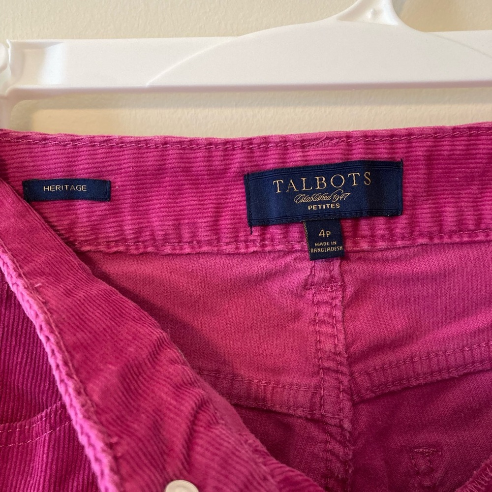 Fuchsia Corduroys From Talbots. Size 4p - image 3